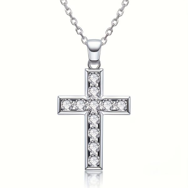 Sterling Silver Luminous 0.2ct*11pcs Moissanite Necklace Jewelry With Certificate Men Women Fashion Necklace Small Fragrance Bohemian Style For Wedding And Party Black Friday Halloween Gift Ideal Gift For Christmas With Gift Box - Image 6