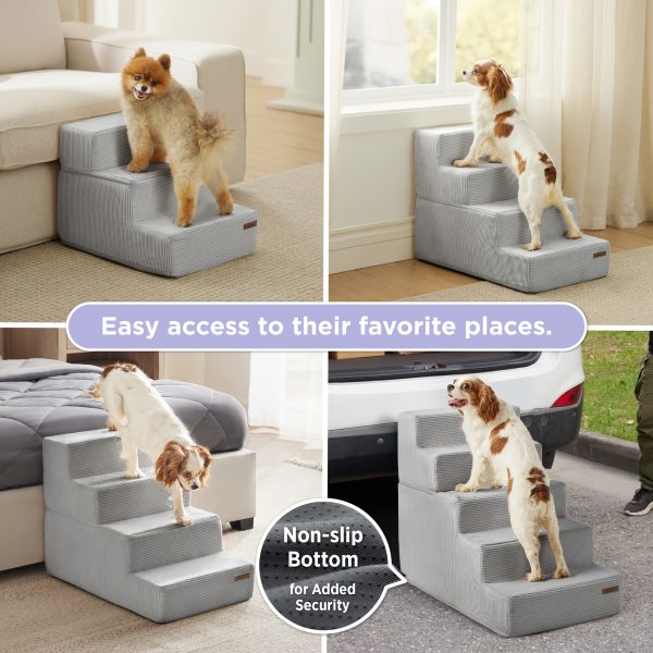 Bedsure Dog Steps - Pet Stairs for Beds And Sofas, Collapsible Pet Steps with Certipur- Foam for Cats And Dogs, Non-Slip Base Dog Steps - Image 10