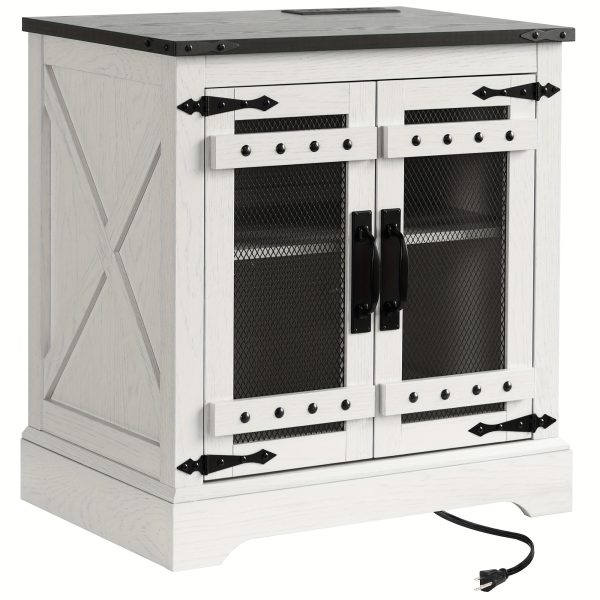 White Farmhouse Side Table, Large End Table For Living Room, Wooden Night Stand - Image 2