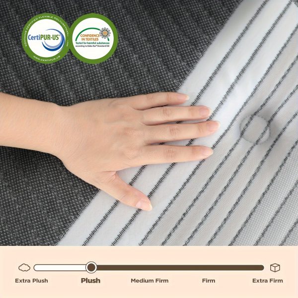 1pc Lechepus 14 Inch Plush Hybrid Mattress - 5 Layer Memory Foam & Pocket Springs, Supportive Pressure Relief With Soft Breathable Fabric, Twin To Cal King Sizes Available - Image 4