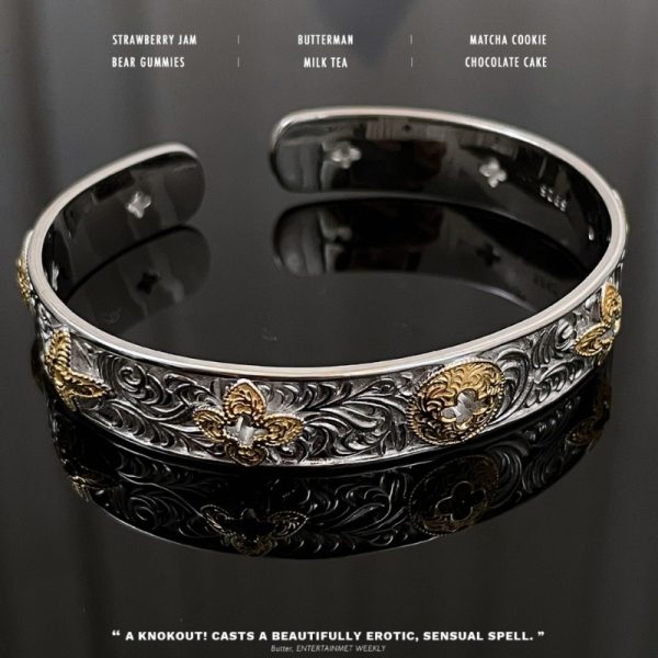Vintage Niche Design S925 Sterling Silvery Lucky Grass Bracelet - Perfect for Casual Attire and Parties for Men and Women - The Best Gift for Valentine's Day