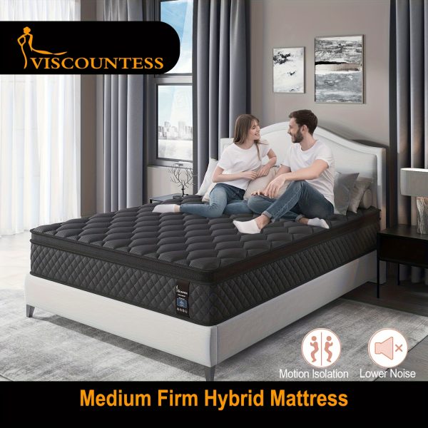 Viscountess Luxury 12" 14" Gel Memory Foam Hybrid Pocket Spring Mattress - Ultimate Sleeping Comfort with Cooling Gel and Individual Pocket Springs - Twin, Full, Queen, King Sizes Available in a Box - Image 5