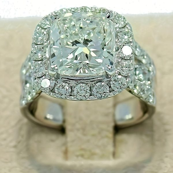 1pc Elegant 3.5 Carat Moissanite Ring, S925 Sterling Silver with Halo Diamond Setting - Ideal for Birthday, Halloween, Christmas Gifts for Men and Women - Image 5