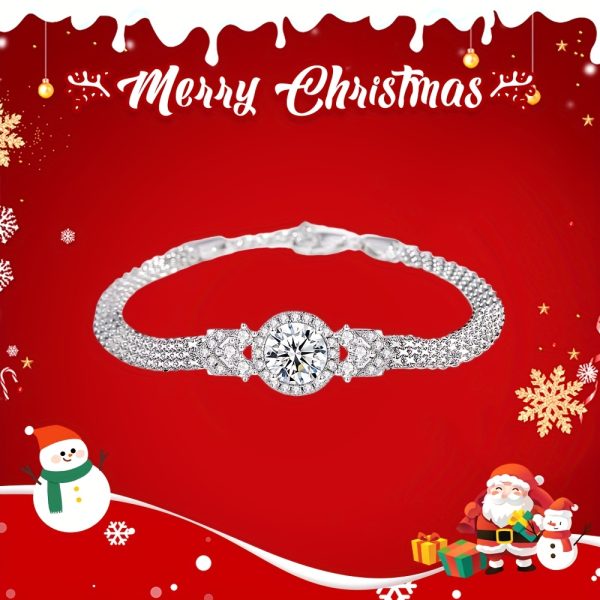 925 Silvery main stone, 2 carats, high-quality moissanite, simple and beautiful fashionable bracelet for men and women, suitable for wearing during engagement and wedding confessions, as a gift for friends, loved ones and family members - Image 7