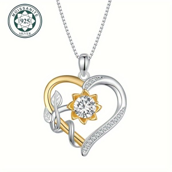 1 Carat High Quality Moissanite 925 Sterling Silver Fine Ladies Fashion Pendant Necklace - Image 2