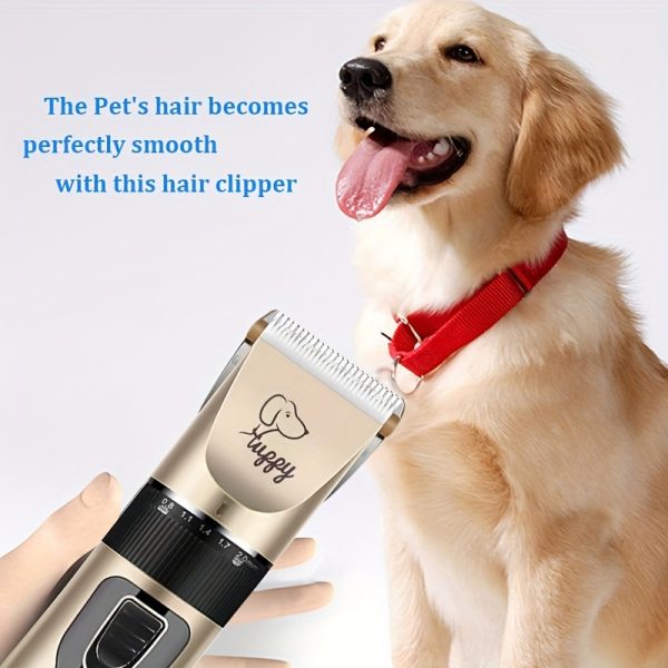 2-in-1 Deluxe Pet Grooming Kit - Quiet Electric Trimmer and LED Nail Clipper with Ergonomic Handle for Easy Dog and Cat Grooming at Home or Salon - Premium Quality, Non-Slip Grip, and LED Light for Precise Trimming - Image 5