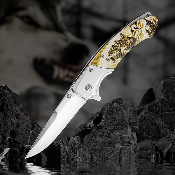 Wolf Pack 3D-Wolf 3D Silver Blade, Outdoor. Camping. Survival. Hiking EDC Pocket Tool Knife - Image 2