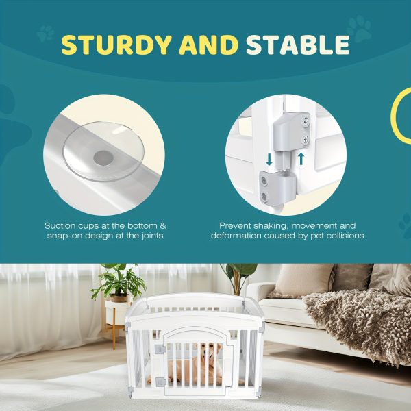 Sports Style 24 Inch Durable Lightweight Pet Playpen, 4/6 Panels Plastic Dog Fence with Lockable Door and Non- Slip Bottom, Suitable for Small to Medium Pets, Easy to Assemble Indoor Outdoor Puppy Pen - Image 10