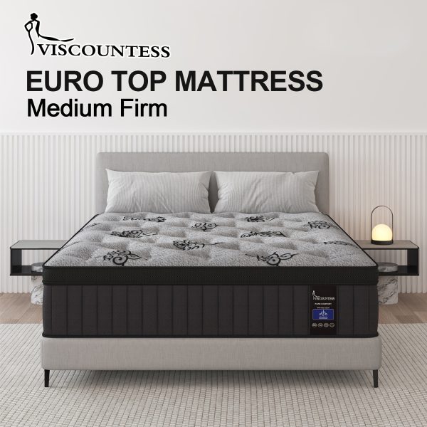 Viscountess 12" 14" Gel Memory Foam Hybrid Pocket Spring Mattress Twin Full Queen King Mattress In A Box Medium Firm