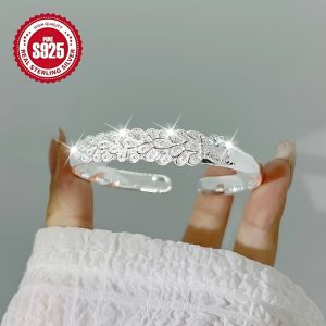 925 Silver Hypoallergenic Open Mouth Bracelet, Silvery Peacock Open Mouth Bracelet Versatile Fashion Relief Adjustable Mother's Bracelet Temperament Personality Hip-hop Gift For Couples, Best Friends, Gift For Daily Wedding Banquet Seaside Vacation, Thank