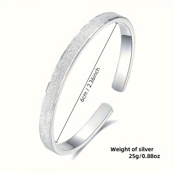 2pcs S999 Silver Bracelet Sterling Silver Bracelet Silvery Weight 25g/0.88oz - Image 3