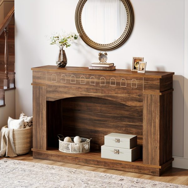 Elegant 2-Tier 47.24-Inch Console Table For Entryway & Living Room Decor: Farmhouse-Style Sofa Table Behind Couch, Perfect Hallway Or Foyer Accent Piece - Image 6