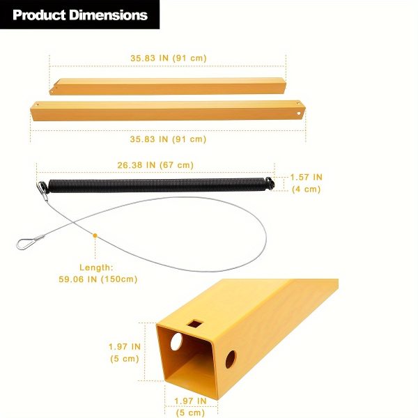 12-24 Inch Height Side Rail 2-Sided Trailer Gate Lift Assist (Upgrade) Kit, Compatible With Utility Trailer Ramp And Tailgate, 4-6 Feet Height Ramp, W/Spring - Image 5