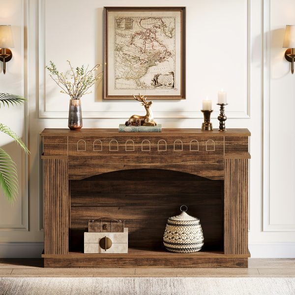 Elegant 2-Tier 47.24-Inch Console Table For Entryway & Living Room Decor: Farmhouse-Style Sofa Table Behind Couch, Perfect Hallway Or Foyer Accent Piece - Image 7