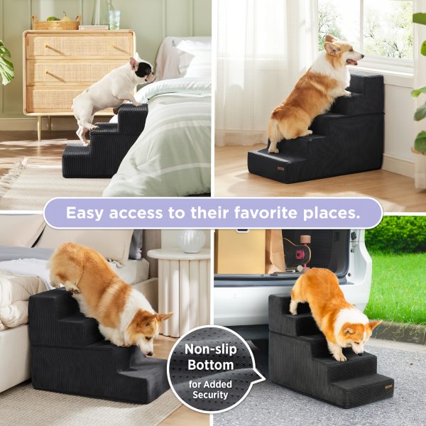 Bedsure Dog Steps - Pet Stairs for Beds And Sofas, Collapsible Pet Steps with Certipur- Foam for Cats And Dogs, Non-Slip Base Dog Steps - Image 12
