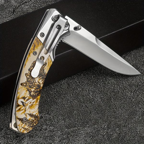 Wolf Pack 3D-Wolf 3D Silver Blade, Outdoor. Camping. Survival. Hiking EDC Pocket Tool Knife - Image 4