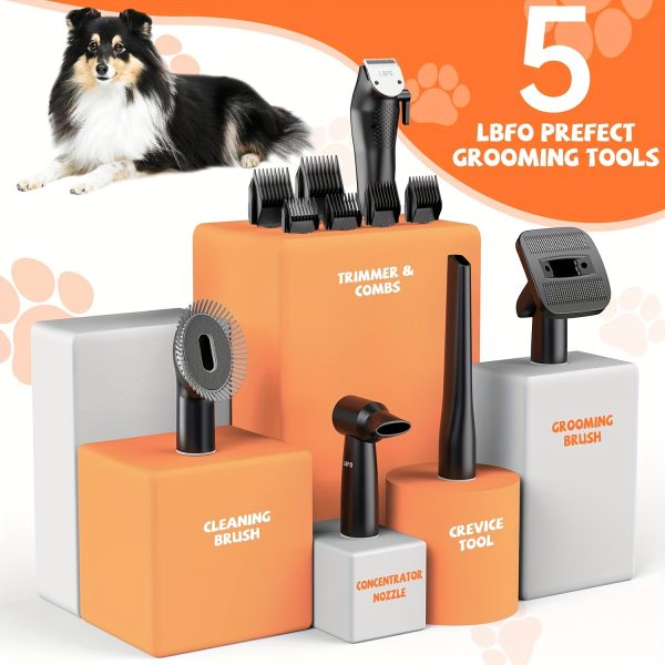 600w Dog Grooming Kit with 3L Dust Cup, 5 Pet Grooming Tools, Low Noise Pet Grooming Vacuum, Dog Clippers, and Dog Dryer - Image 9