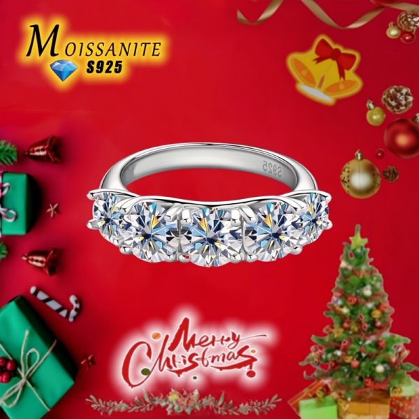 3.6 Carat Moissanite Full Row Ring - 925 Sterling Silver, High-End Design, Classic Elegant, Light Luxury, Daily Wear, Wedding, Party, Birthday, Anniversary, Valentine's Day, New Year, Mother's Day Gift with Gift Box - Image 2