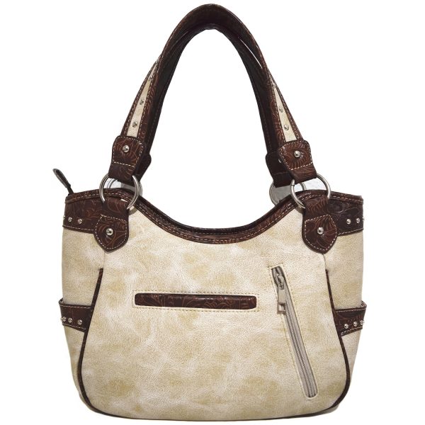 Western Style Rhinestone Cross Stud Handbag Tools Handbag Country Shoulder Bag Triple Fold Wallet Set - Image 2
