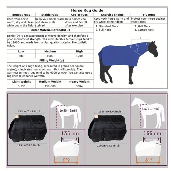 Horsewear In Winter 1200D Polyester Waterproof And Breathable Outer - Image 3