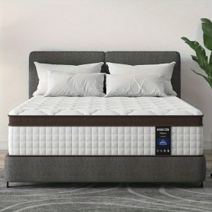 10 Inch Medium Firmness Hybrid Mattress, Comfortable Memory Foam and Pocketed Springs Mattress In A Box