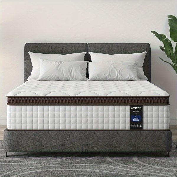 10 Inch Medium Firmness Hybrid Mattress, Comfortable Memory Foam and Pocketed Springs Mattress In A Box