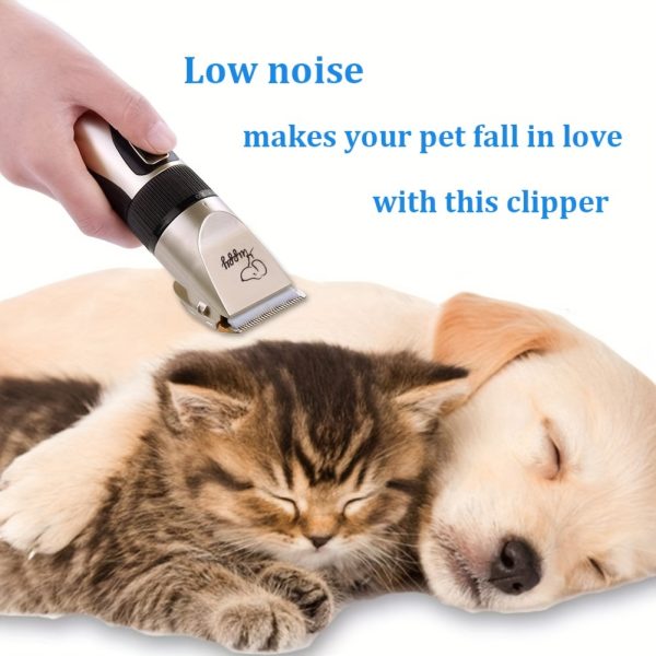 2-in-1 Deluxe Pet Grooming Kit - Quiet Electric Trimmer and LED Nail Clipper with Ergonomic Handle for Easy Dog and Cat Grooming at Home or Salon - Premium Quality, Non-Slip Grip, and LED Light for Precise Trimming - Image 6