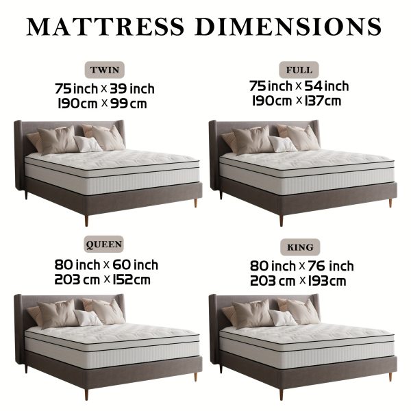 12" 14" Memory Foam Hybrid Mattress Pocket Spring Twin Full Queen King in a Box - Image 4