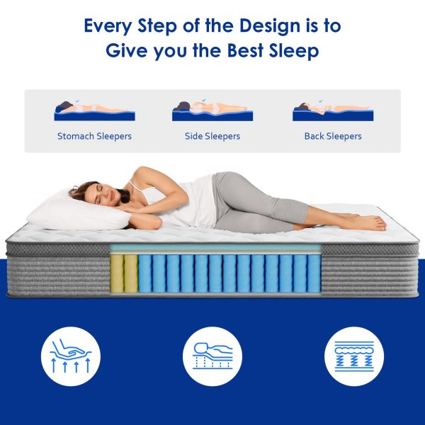 14 Inch Cooling Gel Memory Foam Mattress In A Box, Individual Pocket Spring, Motion Isolation, Medium Firm, CertiPUR-US And Oeko-Tex Certified - Image 6