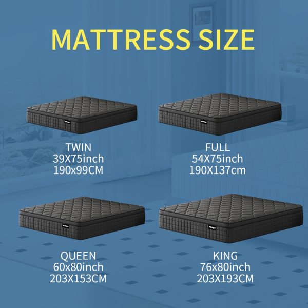 10in/12in Queen Size Mattress, Deep Sleep Memory Foam Hybrid Euro Top Mattress - 7-Zone Mattress - Optimal Lumbar Support for Perfect Comfort - Twin Full Queen King Size Mattress Options. - Image 4