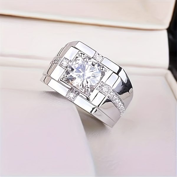 5ct Moissanite S925 Sterling Silver Ring - Hip Hop Style - Perfect for Him or Her - Birthday, Wedding, Anniversary, Engagement Gifts - Timeless Gemstone Jewelry - Image 4