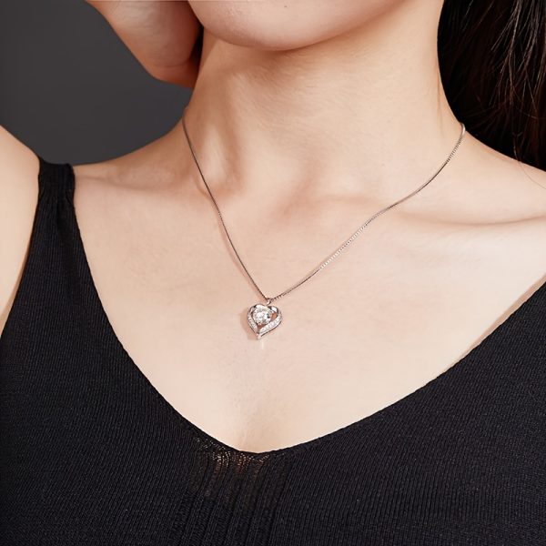 1pc S925 Silver with 2-3CT Moissanite Eternity Necklace, Elegant Pendant Necklace, Creative New Wave Elegant And Exquisite | Necklace for My Daughter | Sparkling Girl Necklace | Jewelry for My Granddaughter | Birthday Gift | Party | Christmas Gift | - Image 7
