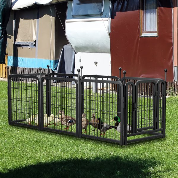 Dog Playpen 8 Panels 24" Height Heavy Duty Dog Fence Puppy Pen For Large Medium Small Dogs Indoor Outdoor Foldable Pet Exercise Pen - Image 3