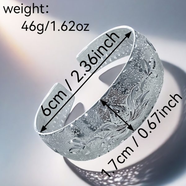 Foot Silvery S999 Bracelet Sterling Silvery Bracelet Ladies' Open Bracelet Can Be Freely Adjusted In Size To Give Mom A Birthday And Holiday Gift. Silvery Weighs 46 Grams/1.62 Ounces. - Image 3