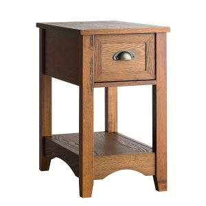 1pc Compact Rustic Wooden Nightstand End Table - Modern Farmhouse Style, Tawny Finish, Spacious Drawer, Sturdy Legs - Perfect for Home Decor, Bedroom, Living Room, 22" L X 13" W X 23" H