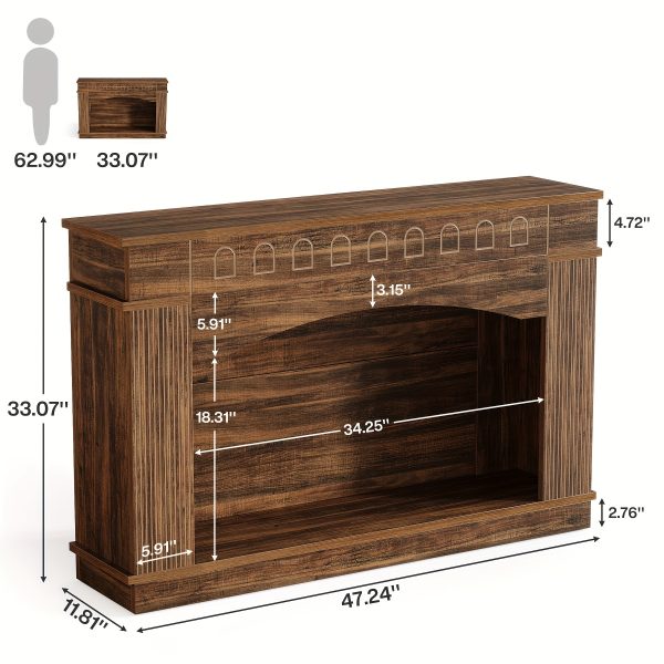 Elegant 2-Tier 47.24-Inch Console Table For Entryway & Living Room Decor: Farmhouse-Style Sofa Table Behind Couch, Perfect Hallway Or Foyer Accent Piece - Image 4