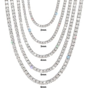 30-36CT Moissanite Tennis necklaces for Men, 4mm D Color VVS1 Round Cut Tennis necklaces, 925 Sterling Silvery Tennis necklaces for Women, Fine Jewelry Gifts for Women Men, Christmas Gifts for Ladies Mother Father, New Year Gifts for Men, 17.72-21.65inch