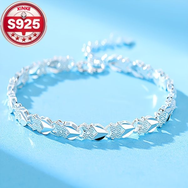 1pc Elegant 925 Sterling Silver Plated Bracelet for Women - Luxury Daily Wear Jewelry, Perfect for Gift-Giving, All-Season Versatile Accessory - Image 3