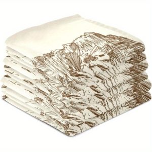 Super Soft Polyester Bathroom Towels Set of 4, Modern Woven Oblong Towels, Machine Washable, Cowboys & Cactus Desert Mountain Pattern, Ideal for Home & Restaurant - 18x26 inches