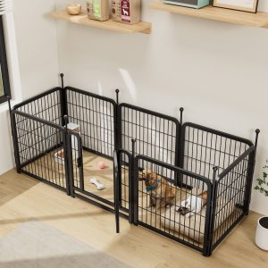 Dog Playpen 8 Panels 24" Height Heavy Duty Dog Fence Puppy Pen For Large Medium Small Dogs Indoor Outdoor Foldable Pet Exercise Pen