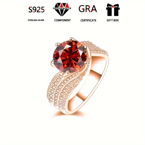 3ct/5ct Moissanite 925 Sterling Silver Inlaid Luxurious Ring for Engagement, Wedding, Evening Party, and Official Occasions - Image 8