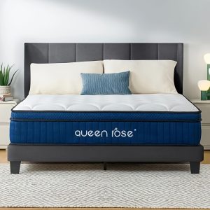 12 Inch Hybrid Mattress In A Box, QUEEN ROSE Mattress, Twin/ Full/ Queen/ King Pillow Top With Individual Pocket Spring For Motion Isolation And Silent Sleep, Medium Soft
