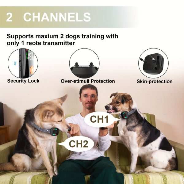 Dog Training Collar, 2800FT For 8-120lbs Dogs, Dog Shock Collar With Remote, Electric Collar 4 Training Modes Beep, Vibration, Shock, Dog Finder, E-Collar Rechargeable For Large/Medium/Small Dog - Image 4
