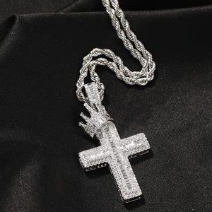 925 Silver Crown Cross With Full Zirconia [holiday Gift] Comes With Exquisite Packaging Box