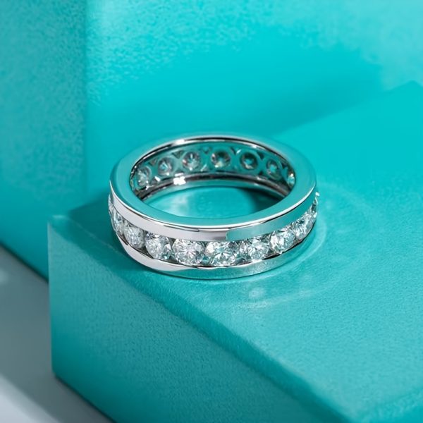 1pc S925 Sterling Silver 4mm Moissanite Ring for Men And Women, Gift for Mother And Wife, Suitable for Party, Date, Anniversary, Party, Birthday Gift - Image 5