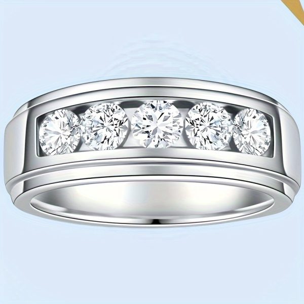 1 S925 silver 2 carat Moissanite ring,, luxurious simple fashion elegant, Men's gift, Women's gift, engagement ring, Casual Attire, holiday gift, for friends and family - Image 4