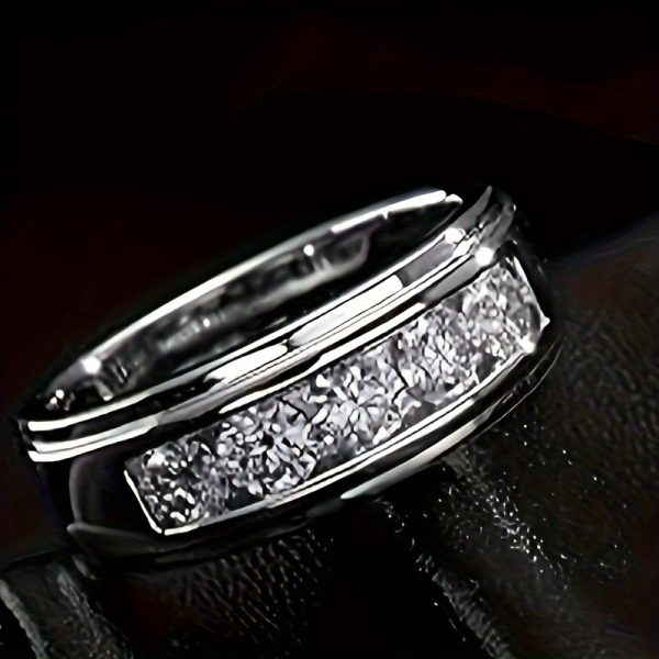 1 S925 silver 2 carat Moissanite ring,, luxurious simple fashion elegant, Men's gift, Women's gift, engagement ring, Casual Attire, holiday gift, for friends and family - Image 6