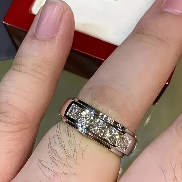 1 S925 silver 2 carat Moissanite ring,, luxurious simple fashion elegant, Men's gift, Women's gift, engagement ring, Casual Attire, holiday gift, for friends and family - Image 9
