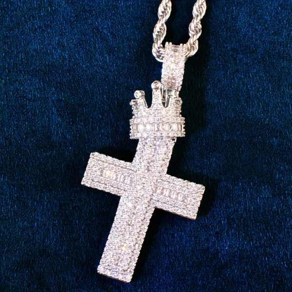 925 Silver Crown Cross With Full Zirconia [holiday Gift] Comes With Exquisite Packaging Box - Image 2