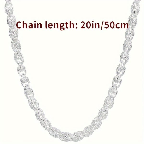 1pc Fashion 925 Sterling Silvery Round Bamboo Chain New Style Necklace for Men and Women as a Gift - Image 6